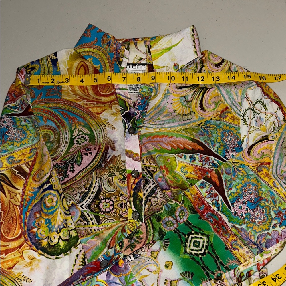 Mishca Vibrant Paisley Women's Blazer/Tunic Size Medium. - Picture 8 of 16